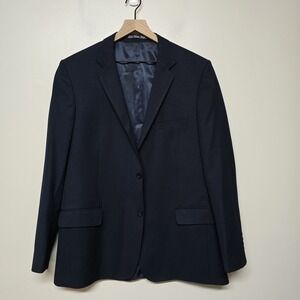 Berluti Paris Navy Blue Blazer Jacket Super 180's‎ Wool Size 54R (US 44) Italy